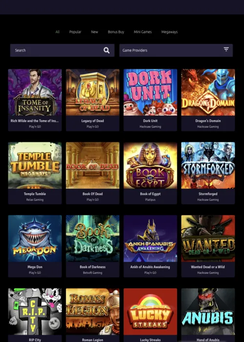 Sélection jeux machines charisma Rizz Casino